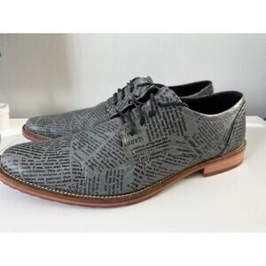 Steve Madden Art Vintage Newspaper-Over Print Men's Leather Dress Shoe Sz 11